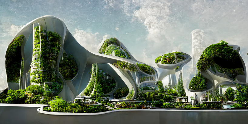 Futuristic Green City Street
