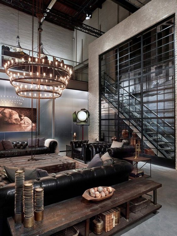 53 Stylish And Inspiring Industrial Living Room Designs - DigsDigs