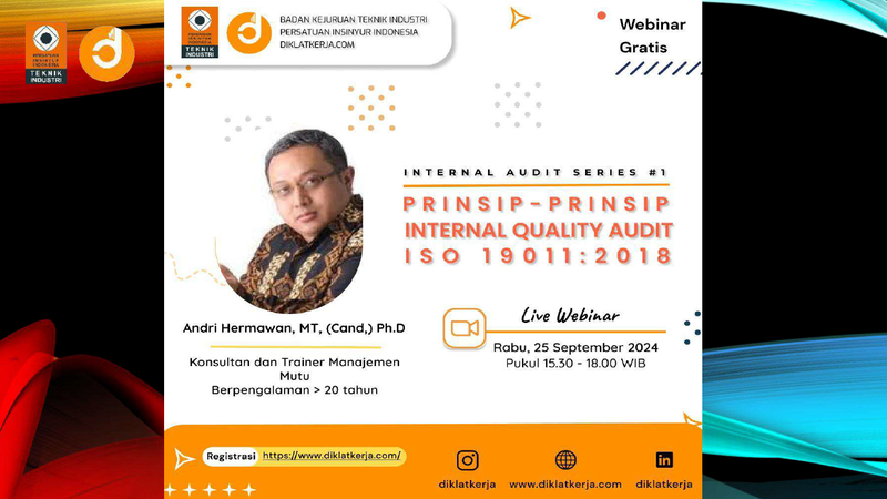 Diklatkerja| Prinsip-prinsip Internal Quality Audit ISO 19011:2018