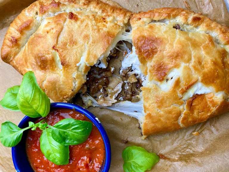WILD MUSHROOM CALZONE IN CREAM CHEESE PASTRY - Dish off the Block
