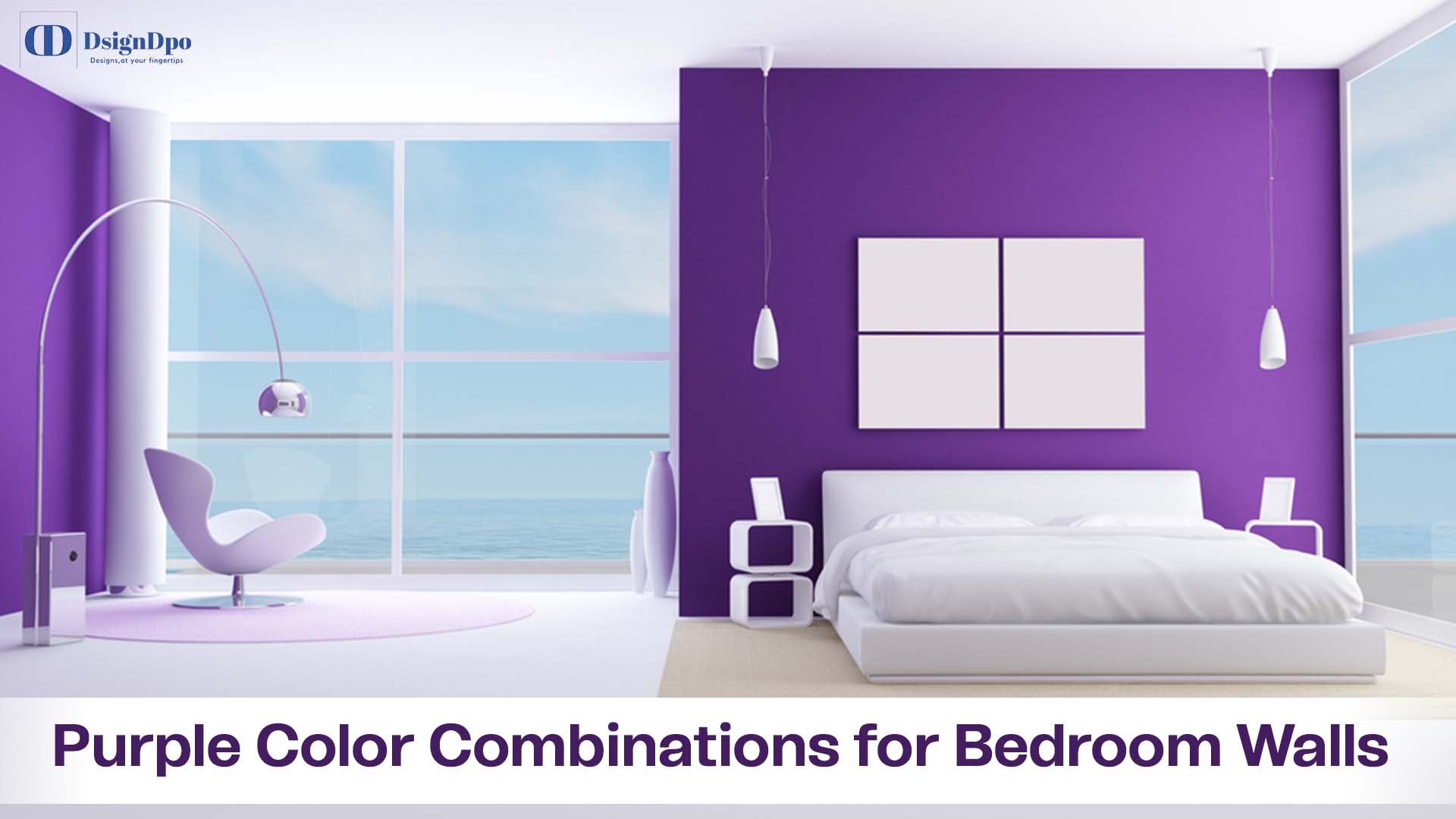 Purple Two-Color Combination For Bedroom Walls (Best Ideas)