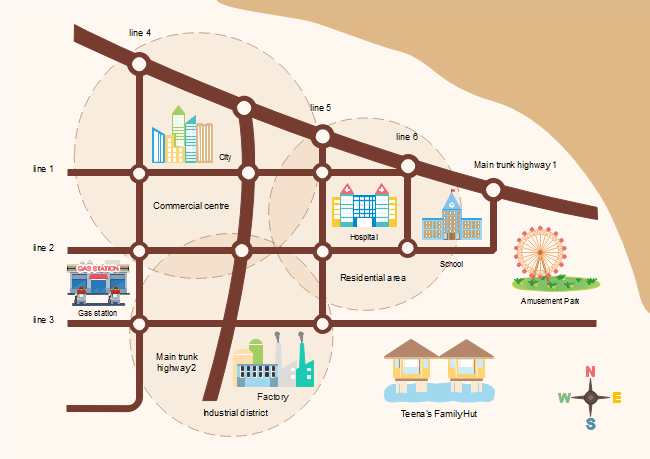 Location Map Software - Drawing Location Maps Easily - Edraw
