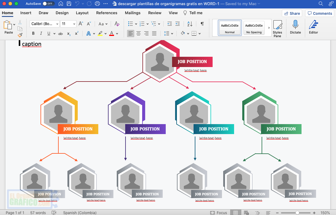 Plantilla Organigrama Word