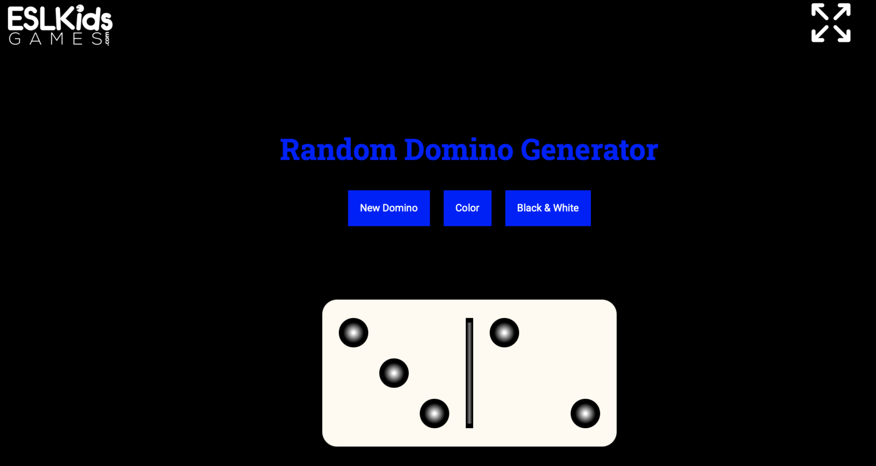 Random Domino Generator - ESL Kids Games