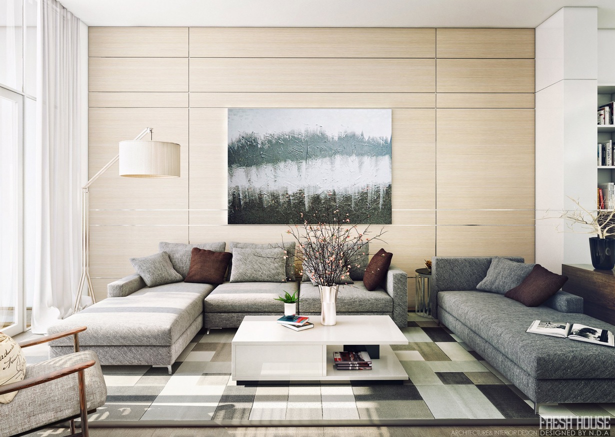 Contemporary Living Room Interior Designs With Warm Natural Light