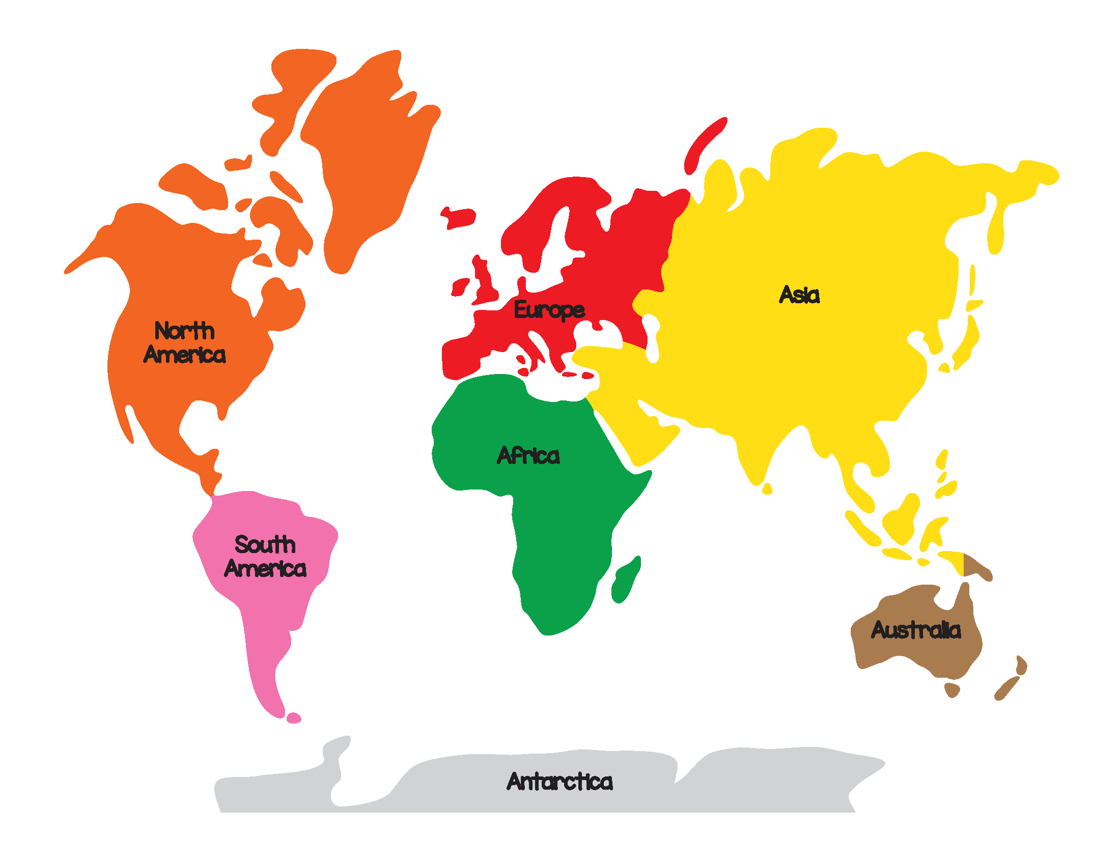 World Map Continents Printable