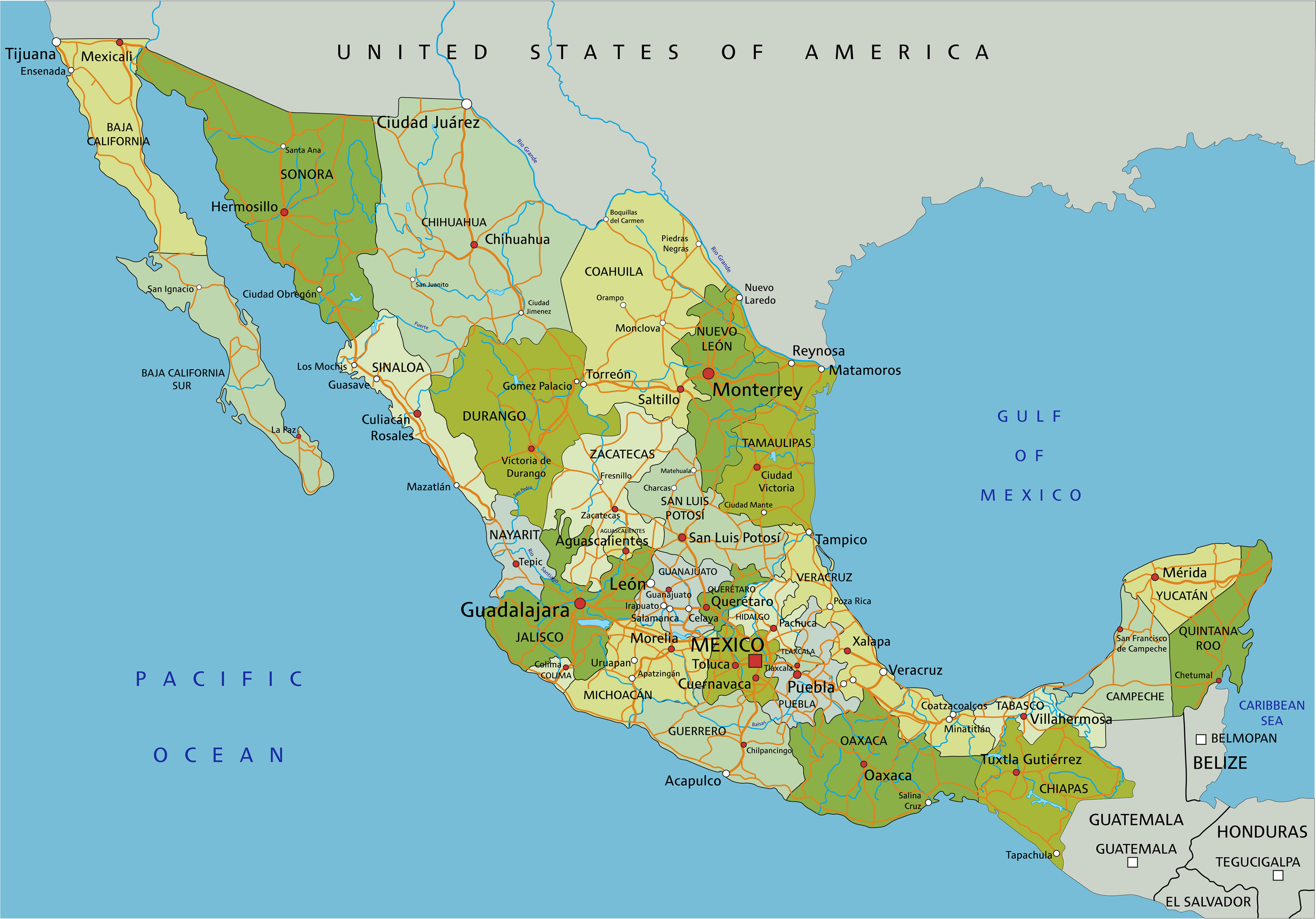 Mexico Map - Guide Of The World