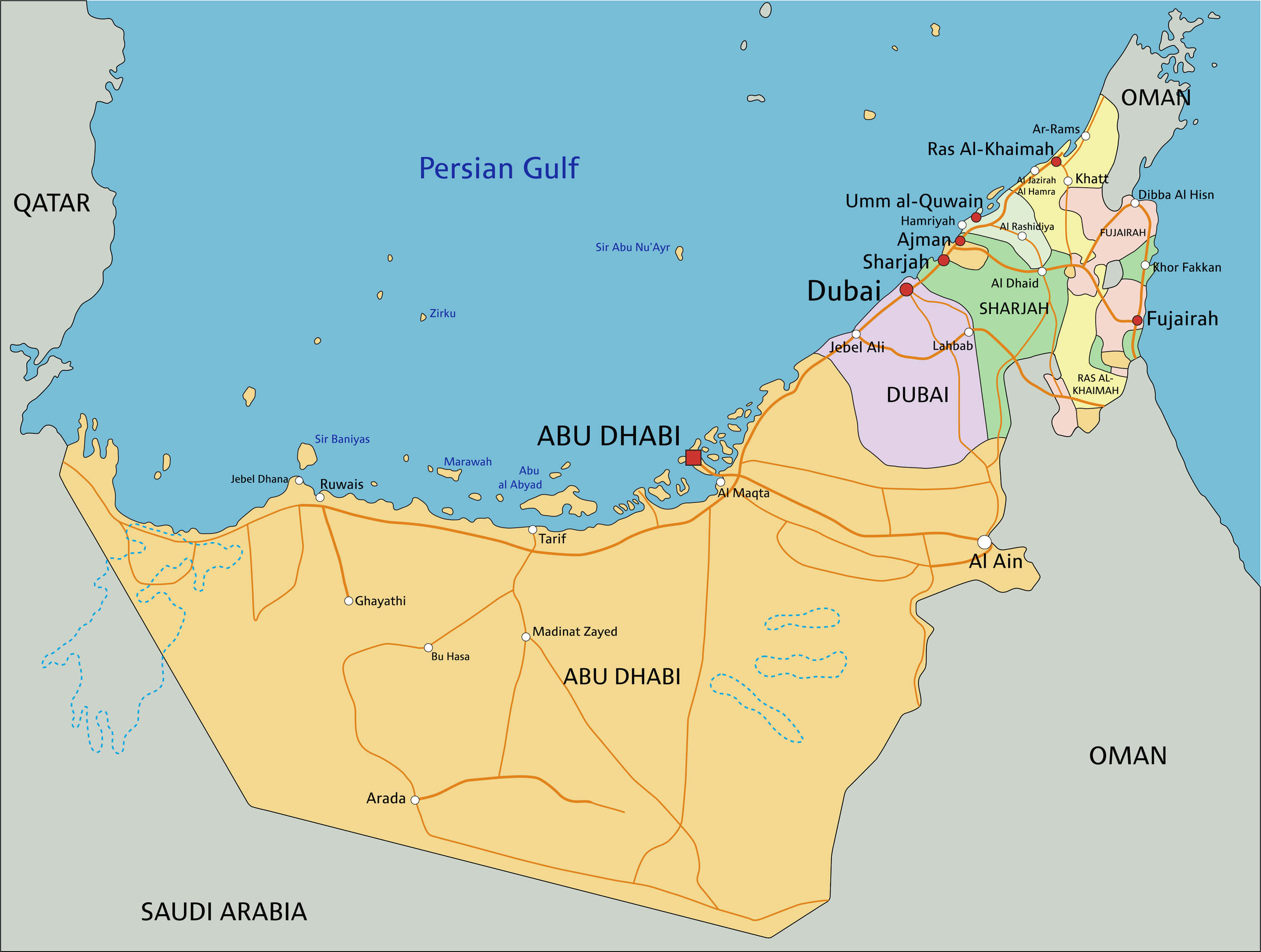 United Arab Emirates Map - Guide Of The World