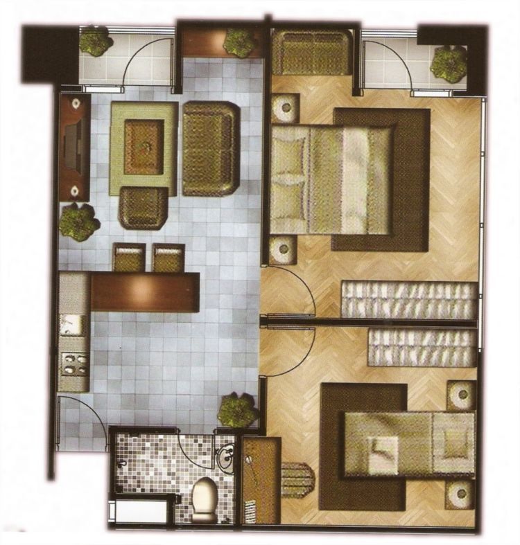 Ide Istimewa Denah Rumah Kampung 2 Kamar, Rumah Minimalis 2 Lantai