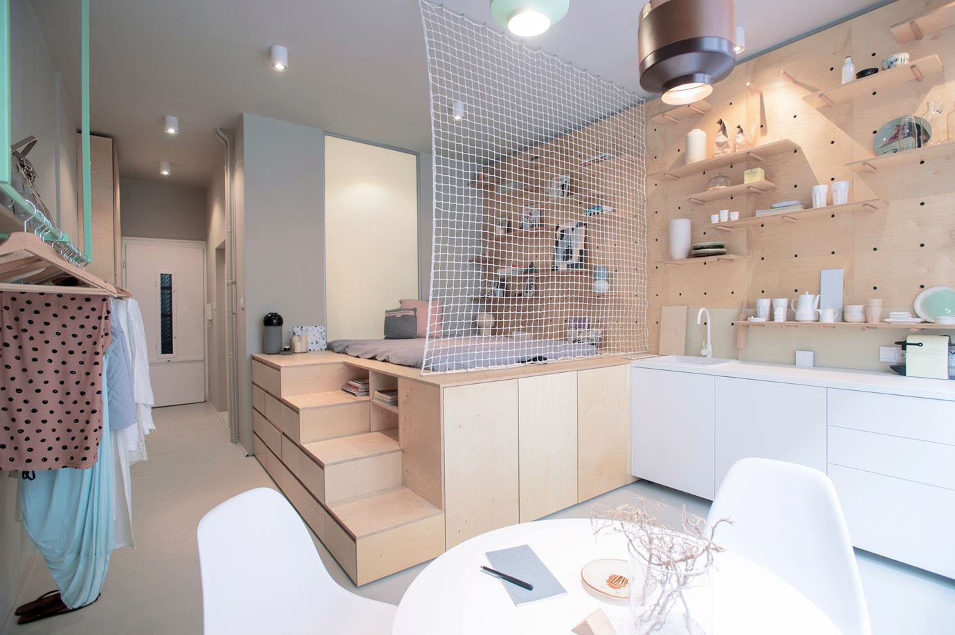Tiny Studio Apartment With Multifunctional Sleeping And Storage Unit| IDesignArch| Interior...