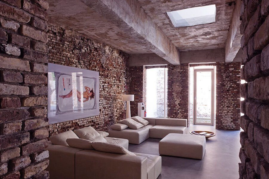 10 Brick Walls Living Room Interior Design Ideas - https://interioridea.net/