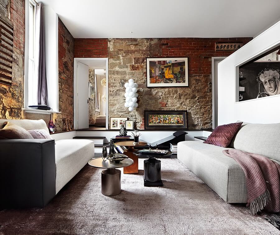 10 Brick Walls Living Room Interior Design Ideas - Interioridea.net