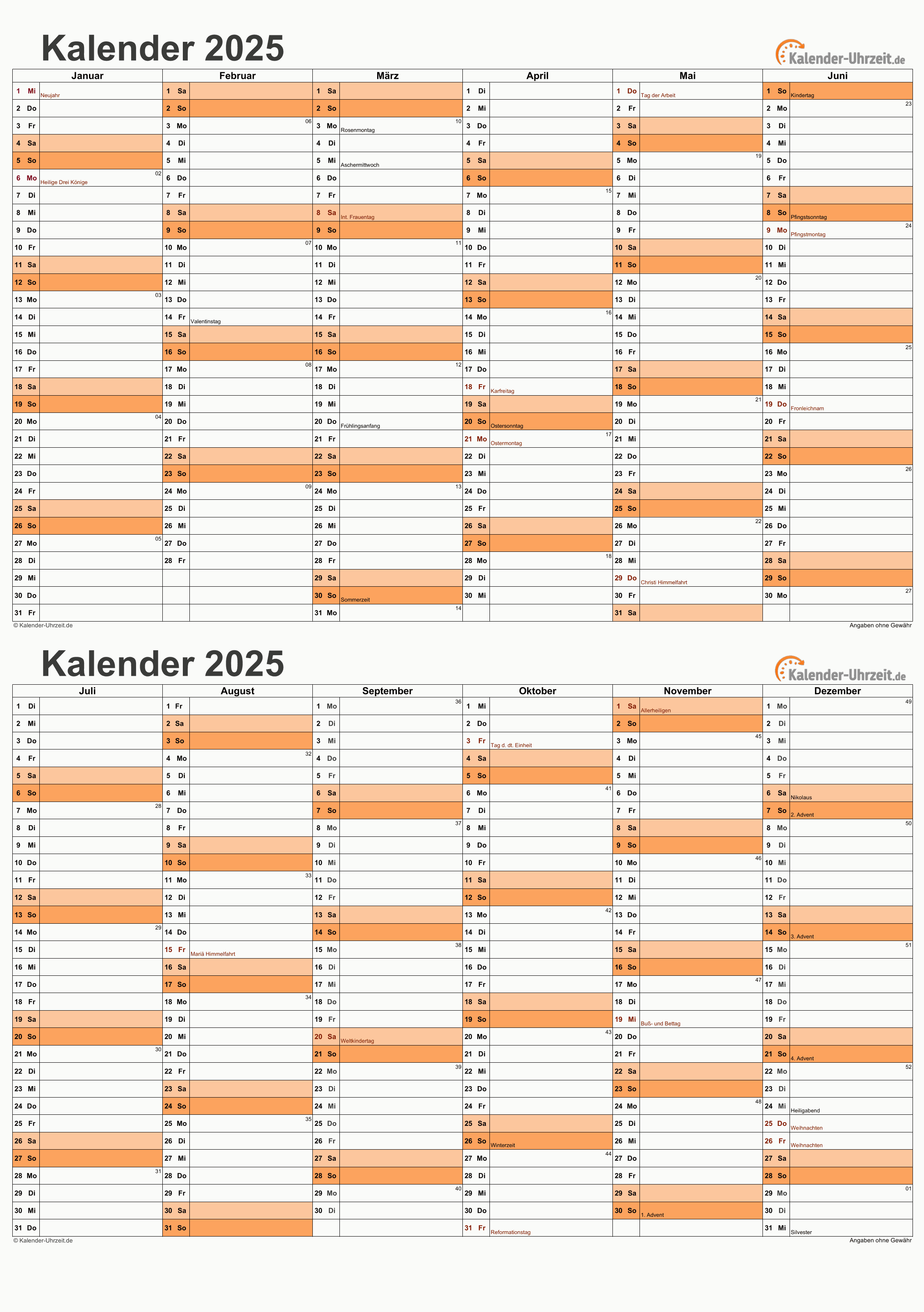 Kostenlose Kalender Für 2025: Organisation Und Planung Leicht Gemacht - Albert J Andersen