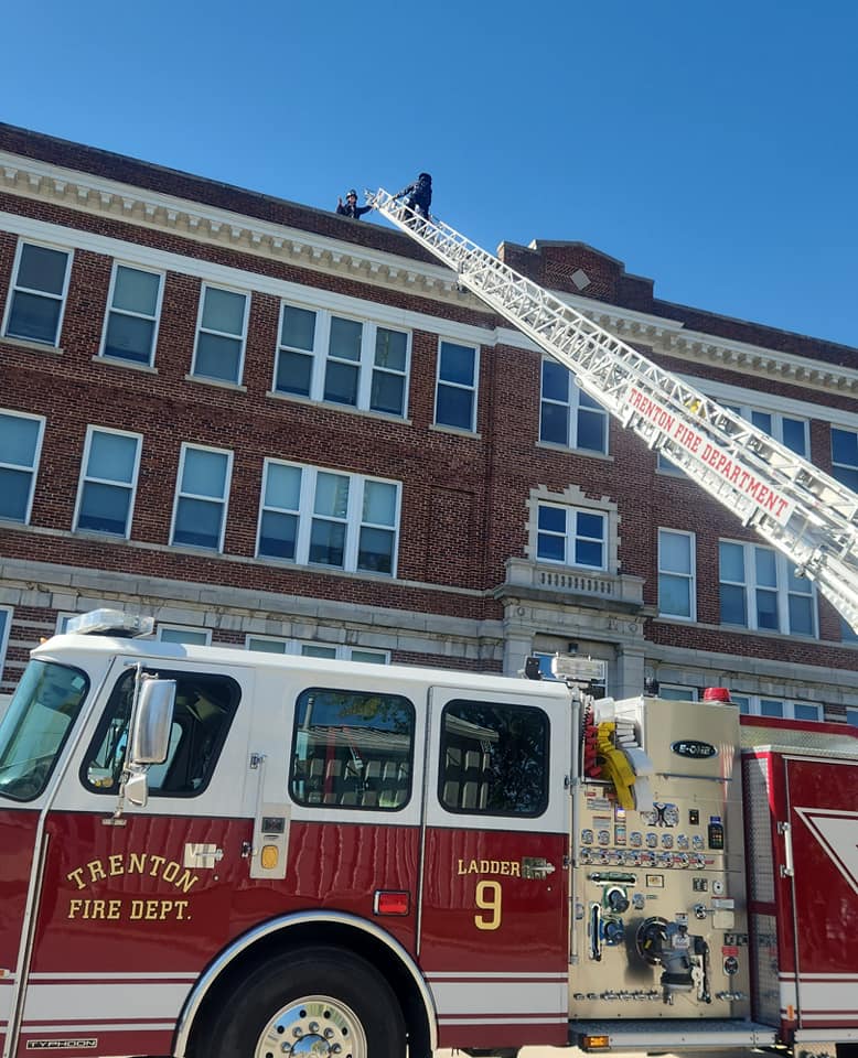 Trenton Firefighters Conduct Aerial Placement And Climbing Training