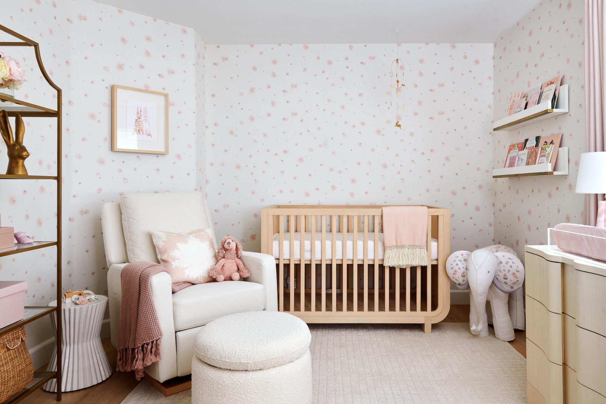 Pink-neutral-nursery-orange-county - Little Crown Interiors