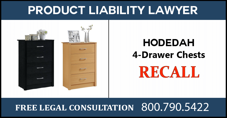 Hodedah HI4DR 4-Drawer Chests Recall