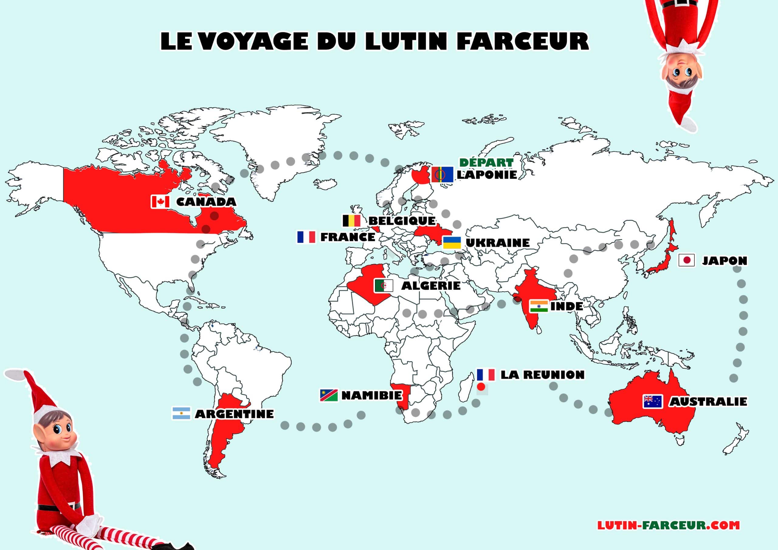 Carte De Voyage Lutin Farceur | Cartes Du Monde Et Europe à Imprimer