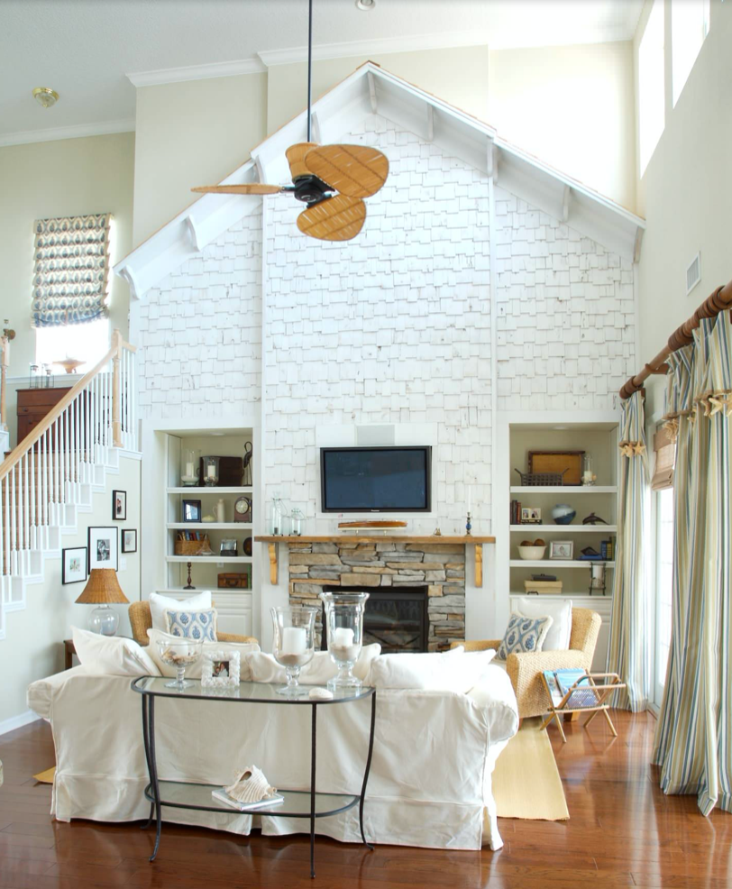 Vaulted Ceiling Living Room With Fireplace | Baci Living Room