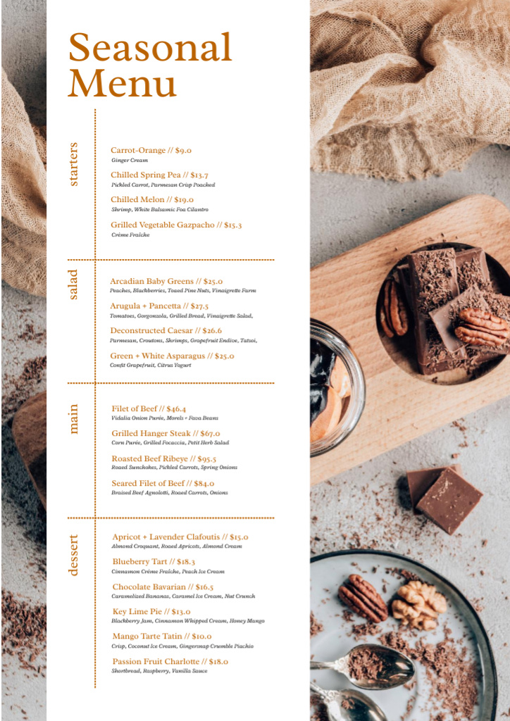 Seasonal Menu For Restaurants - Meaning And Examples