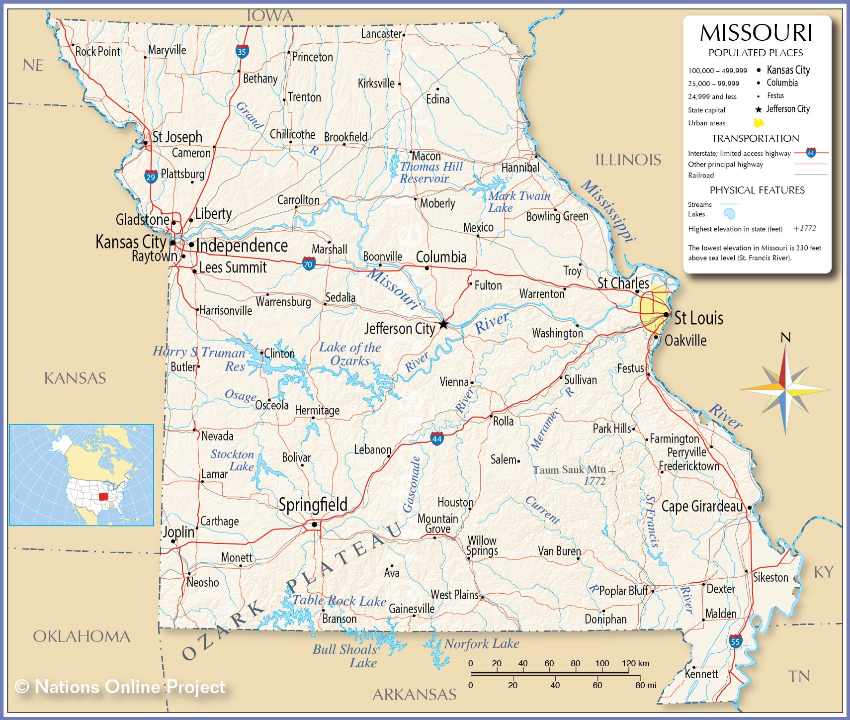 Missouri State Map With Cities And Counties - Map