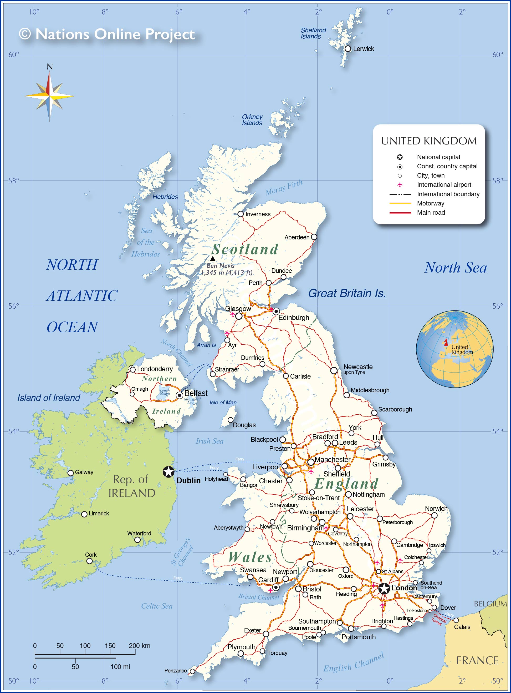 Geographical Map Of United Kingdom