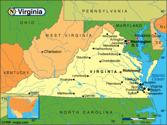 Virginia Base And Elevation Maps