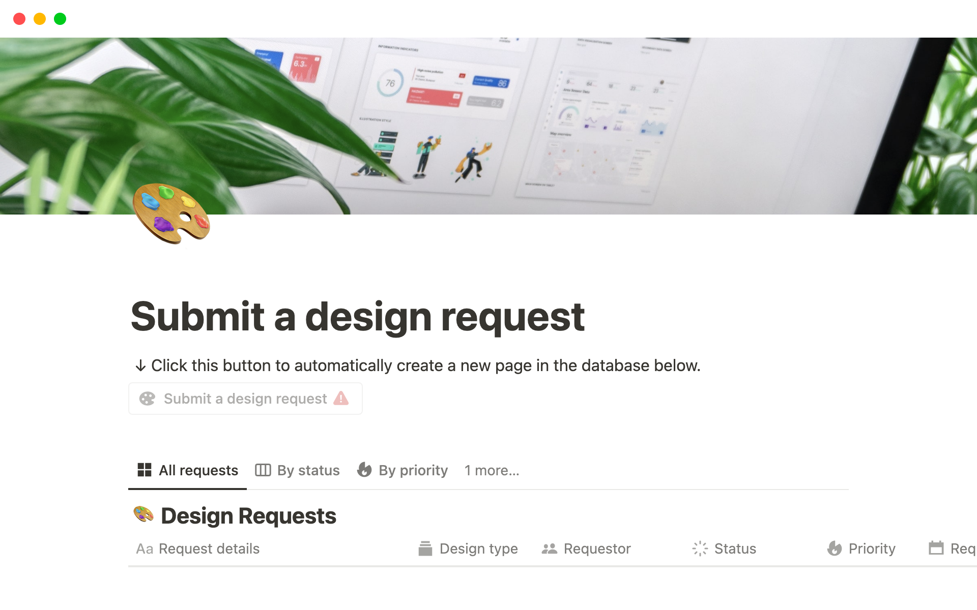 Submit A Design Request| Notion Template