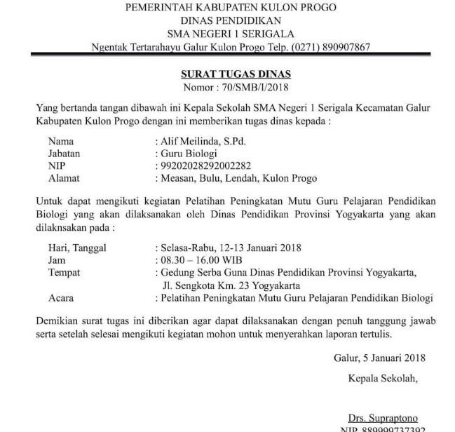 Pengertian Surat Tugas, Ciri, Fungsi, Tujuan Dan Contoh Surat Tugas Lengkap