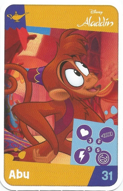 CARTE DISNEY PIXAR. Jouons Revons. Auchan 2024. Aladdin. Abu N° 31 EUR 1,00 - PicClick FR