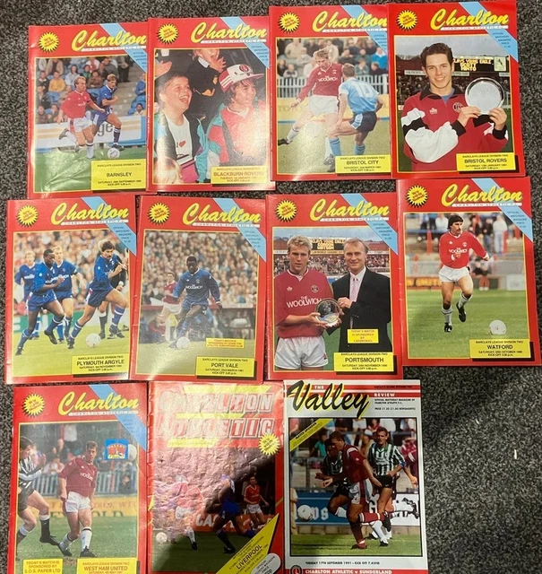 CHARLTON (HOME) PROGRAMMES. 1980&#39;s and 1990&#39;s. 11 programmes + autograph £8.59 - PicClick UK
