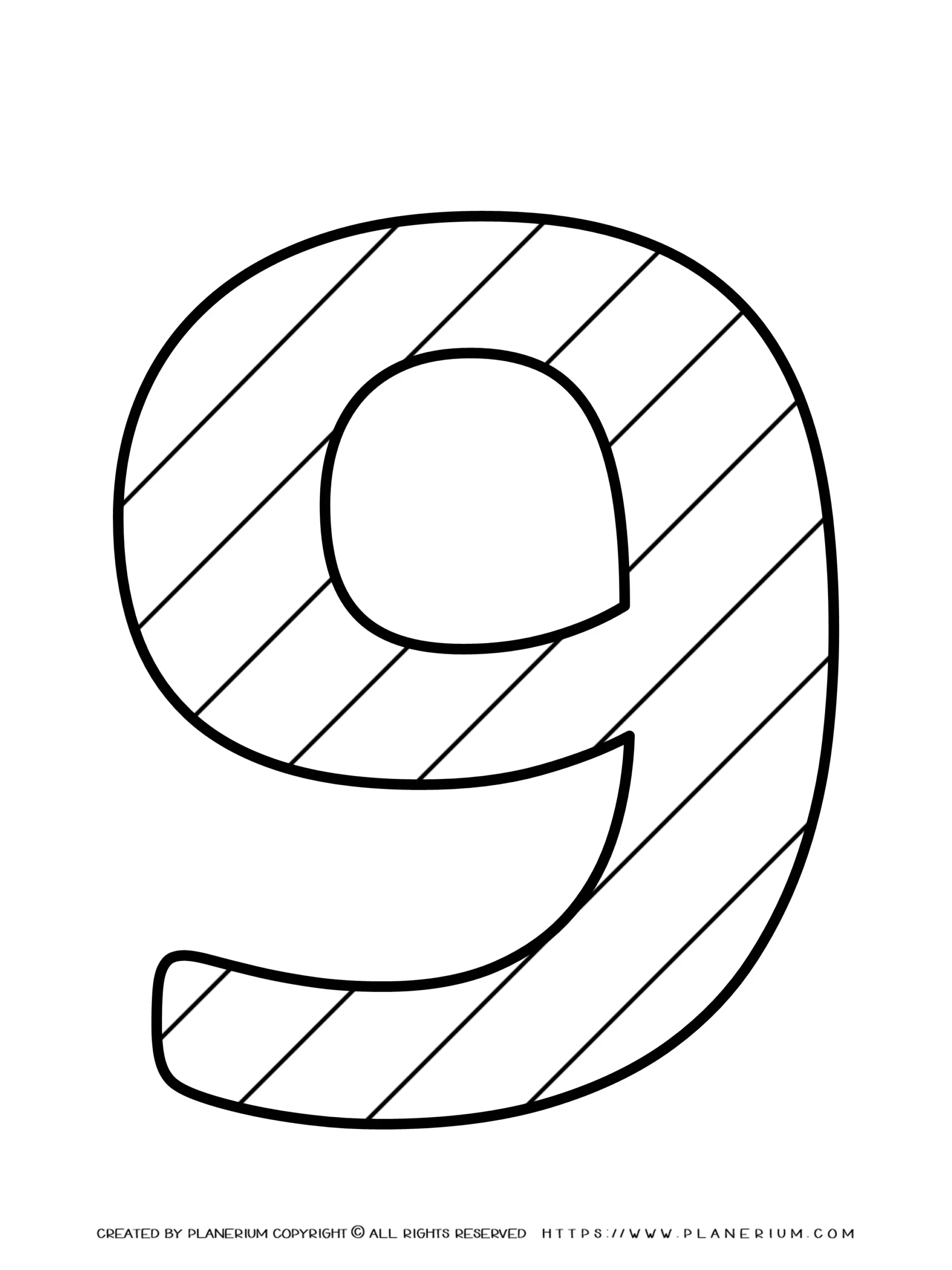 Number 9 Coloring Pages