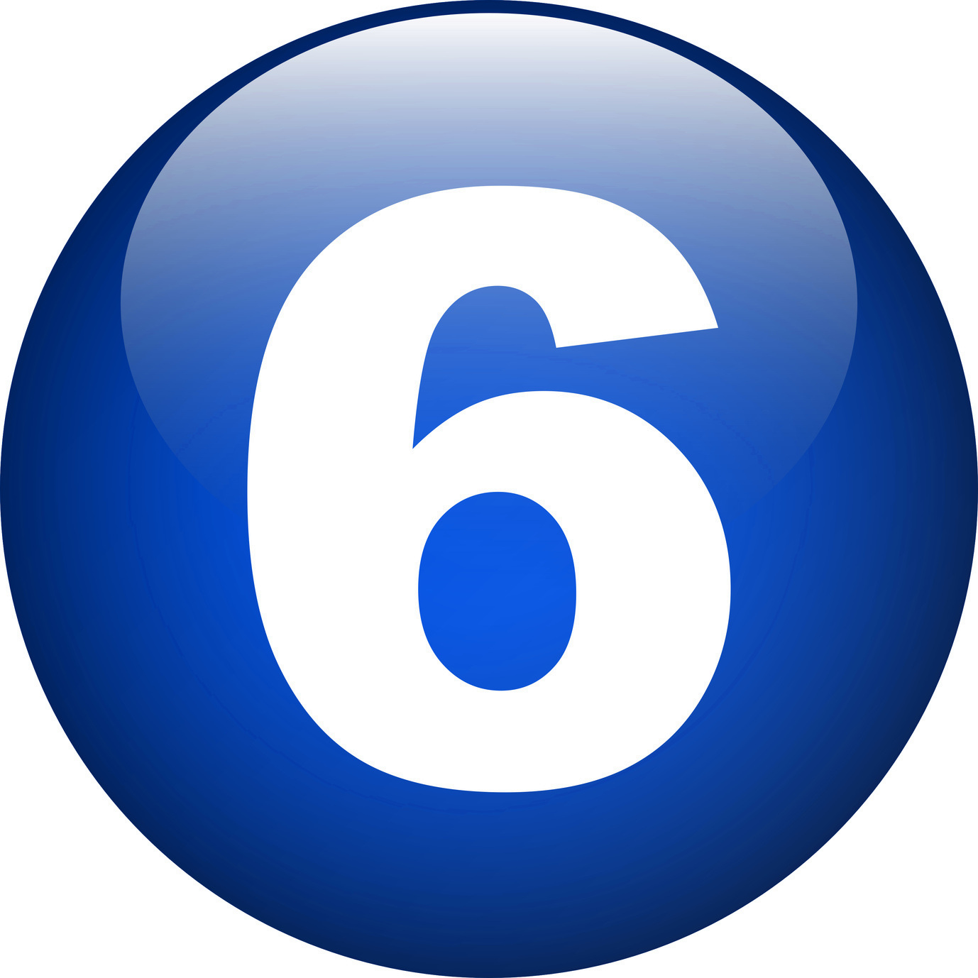 Number Six Blue Circle Symbol and Digit Six PNG File | PNG All