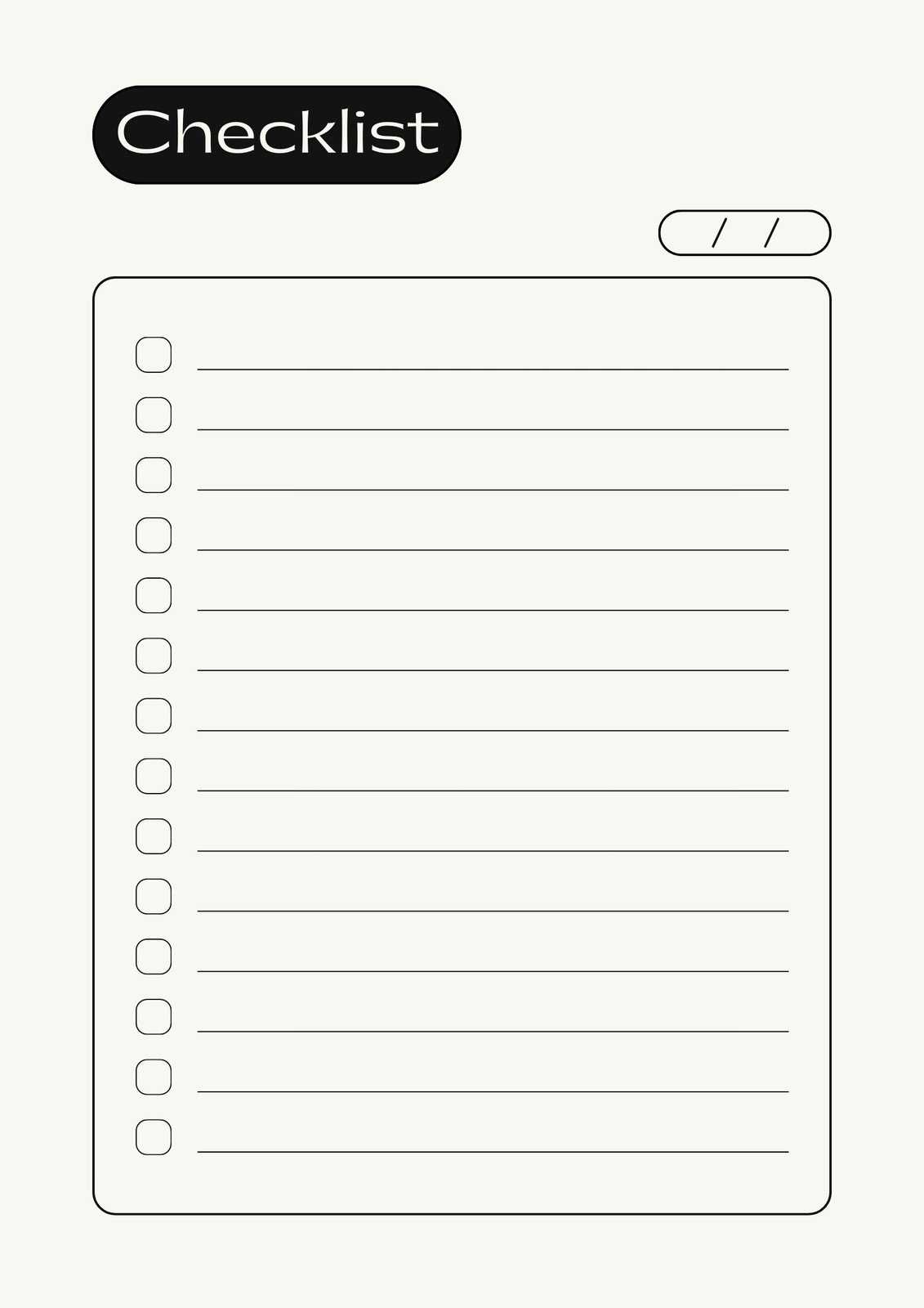 Blank Checklist Template Pdf – Rebeccachulew.com