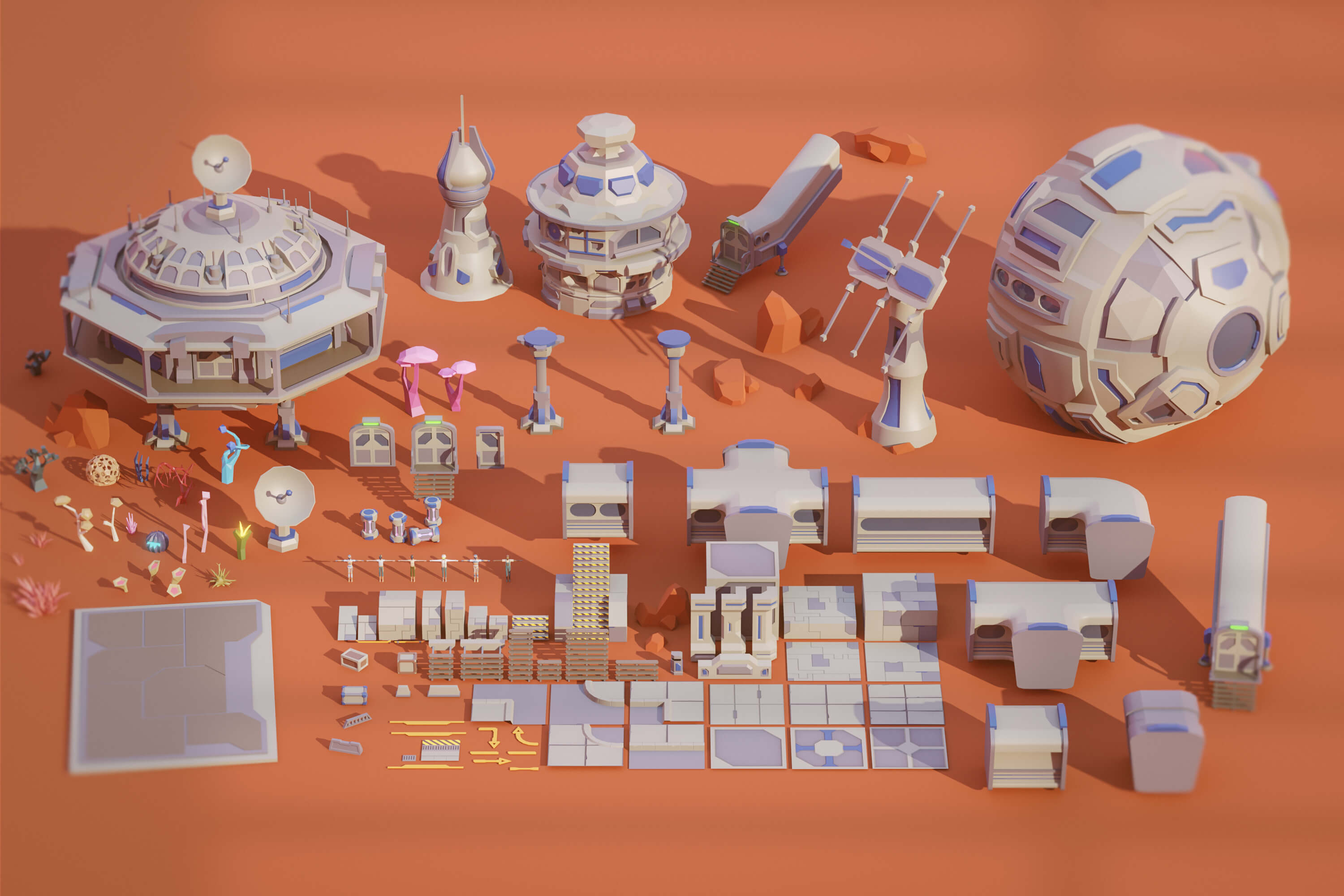 Low Poly Sci-Fi Pack 3D Model By Eldamarstudio