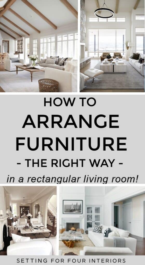 How To Arrange Furniture In A Rectangular Living Room - Setting For Four Interiors