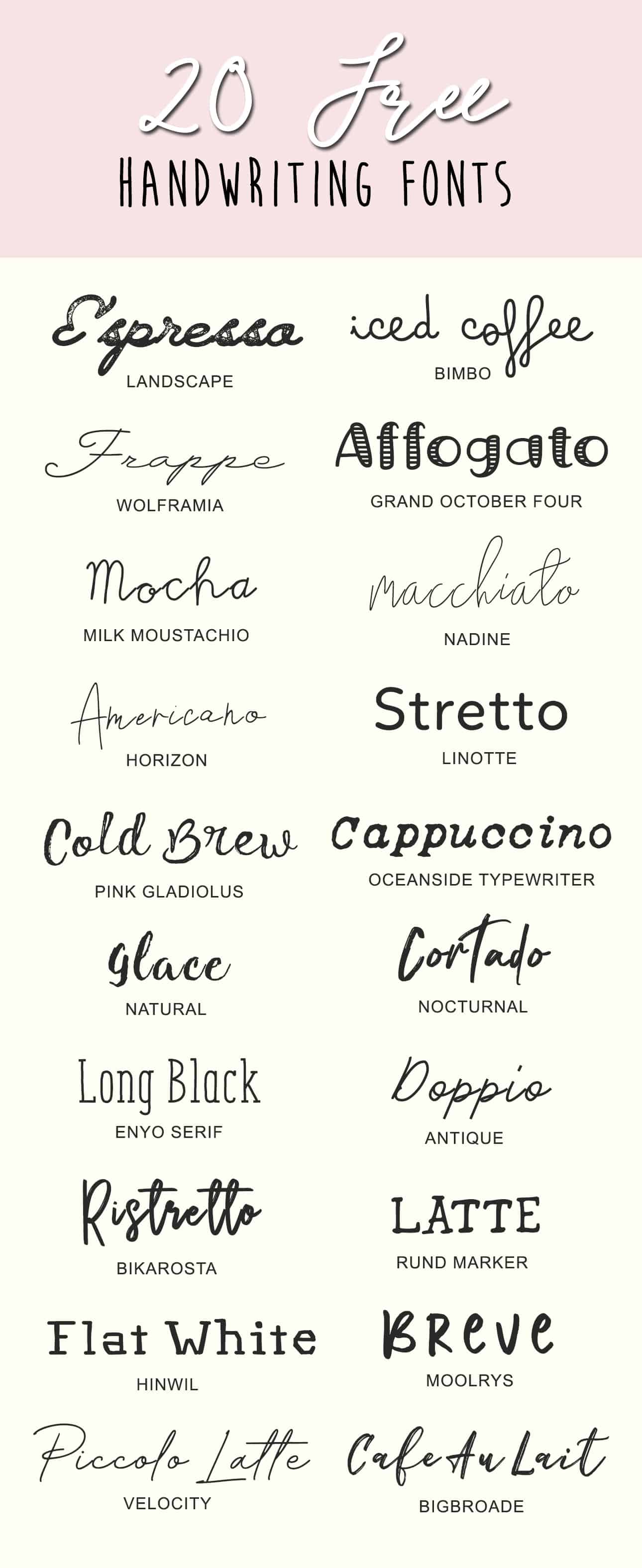 Handwriting Font Printable