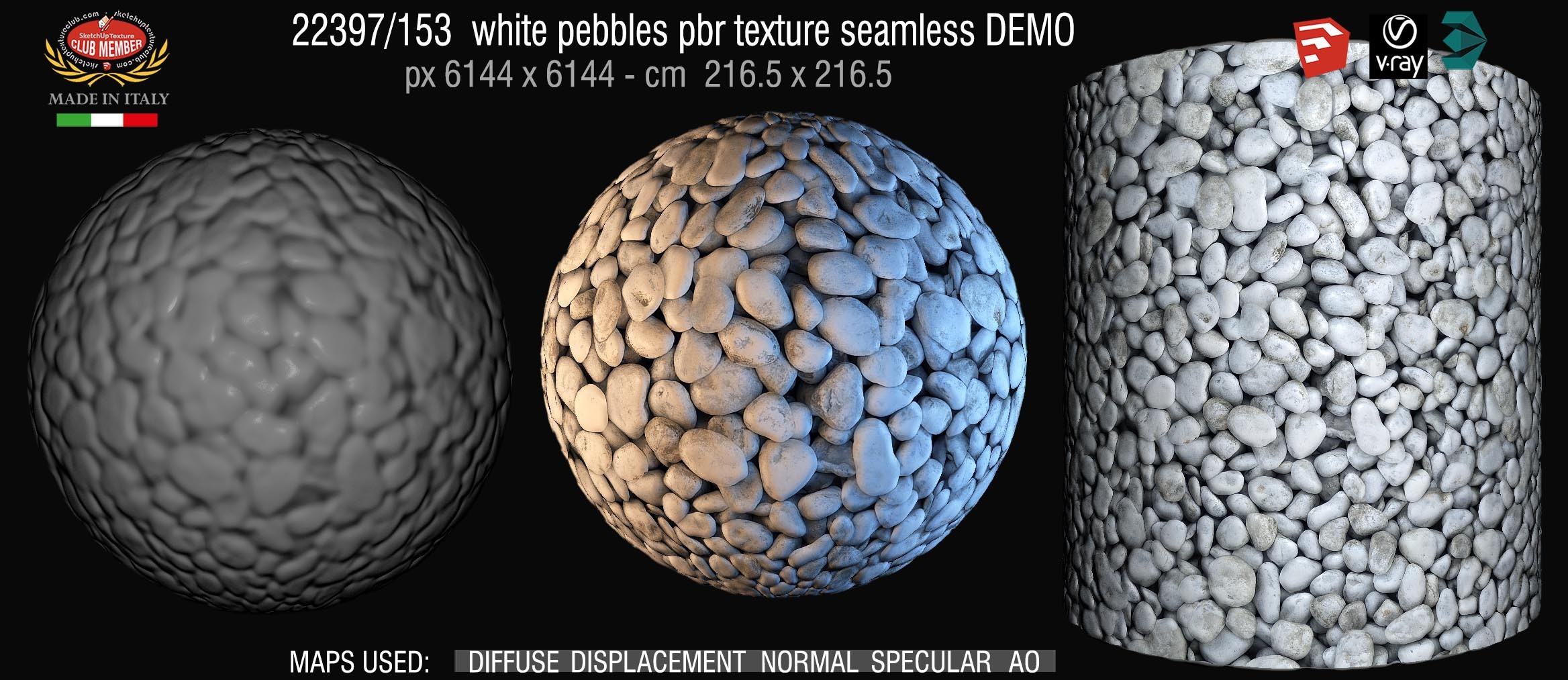 white pebbles pbr texture seamless 22397