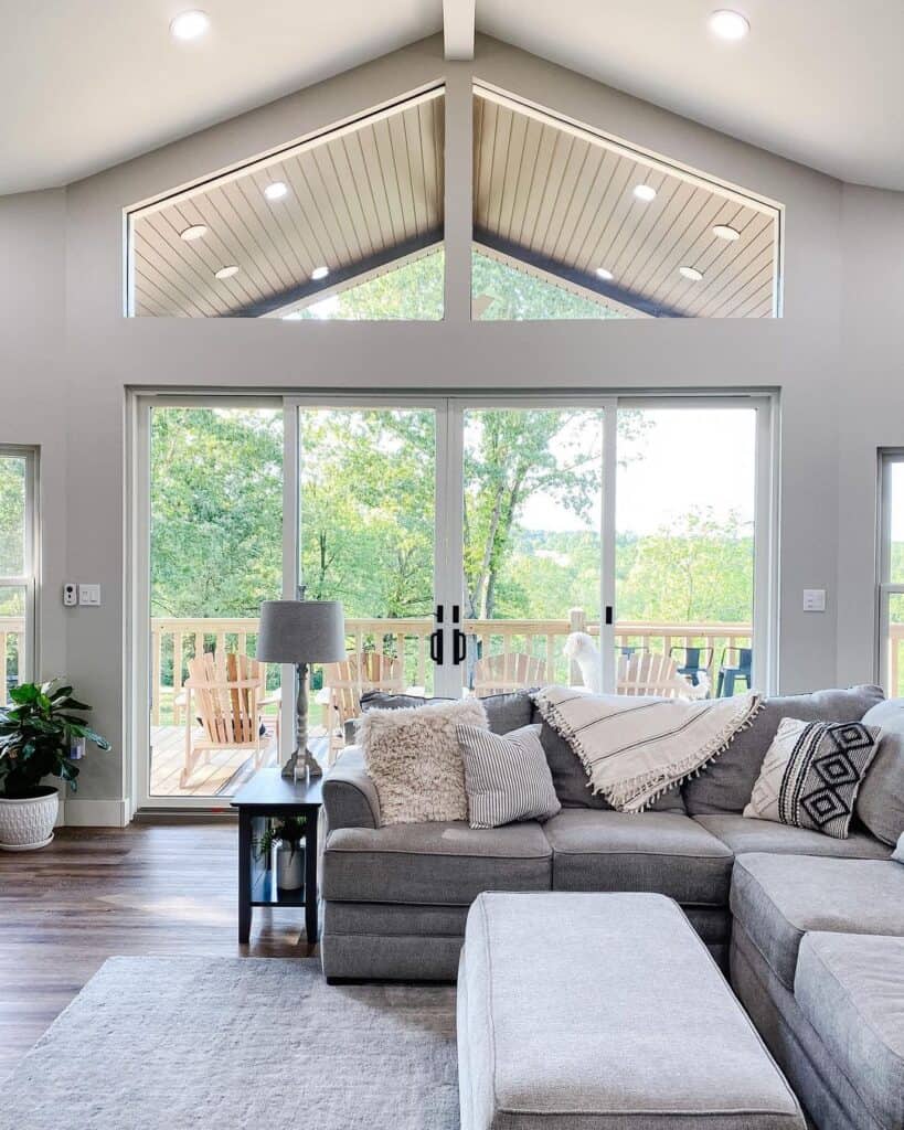 Vaulted Ceiling Living Room with Large Windows - Soul & Lane