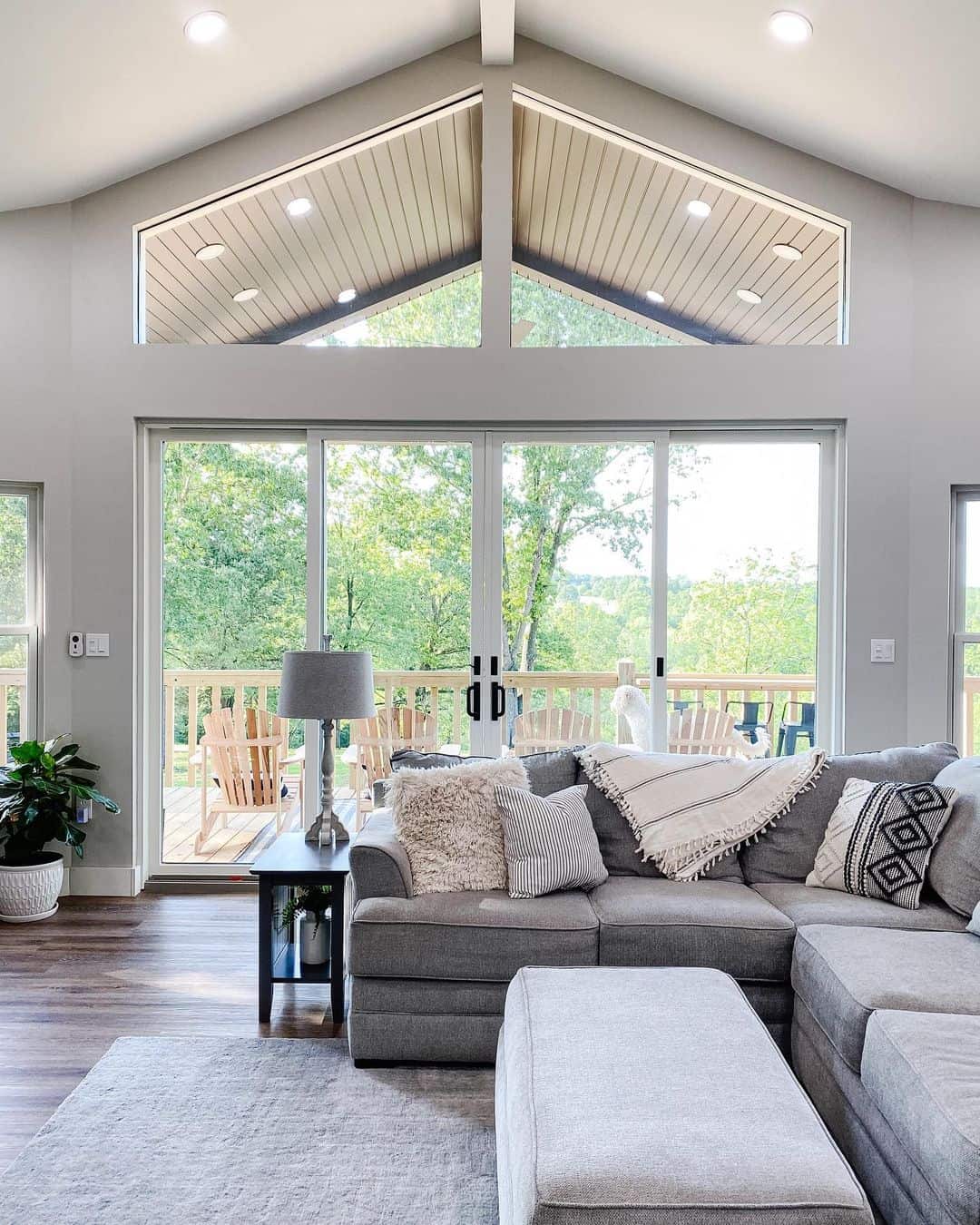 Vaulted Ceiling Living Room with Large Windows - Soul & Lane