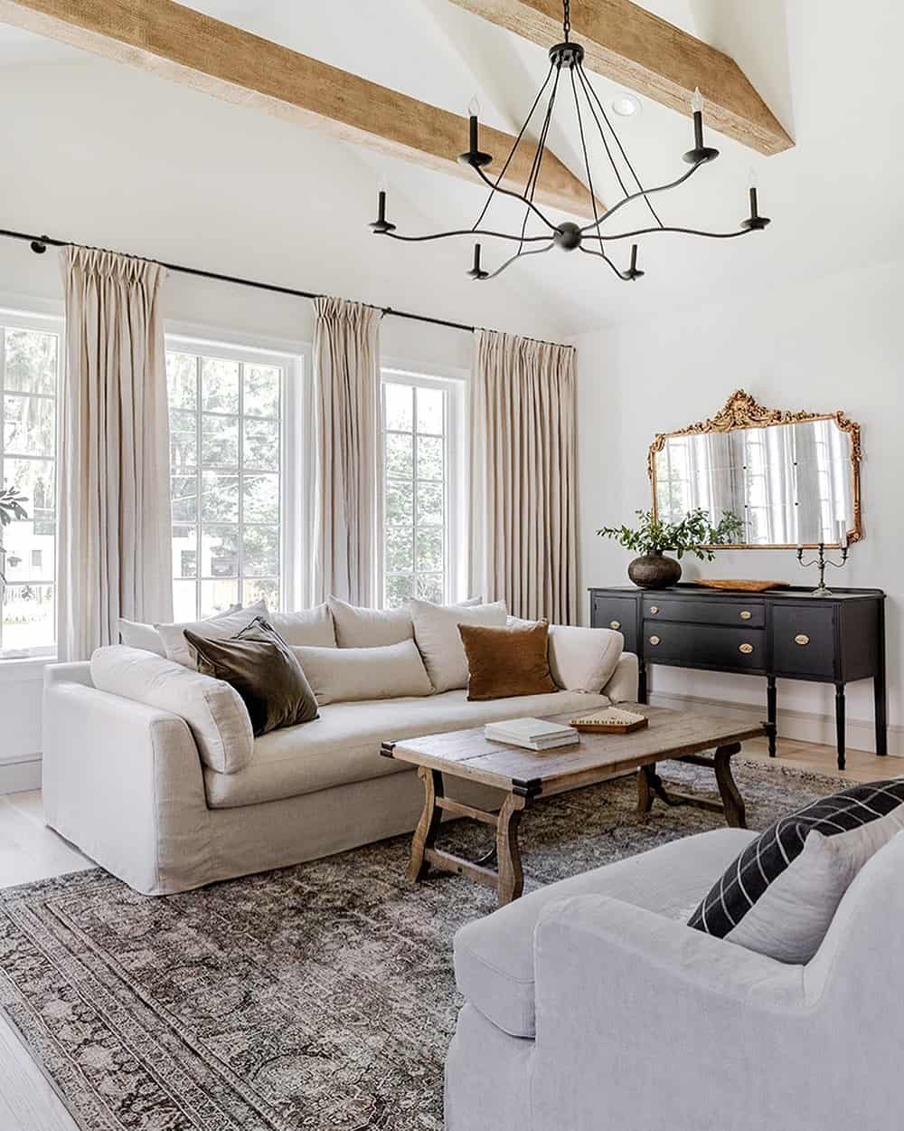 Vaulted Living Room With Traditional Style - Soul & Lane