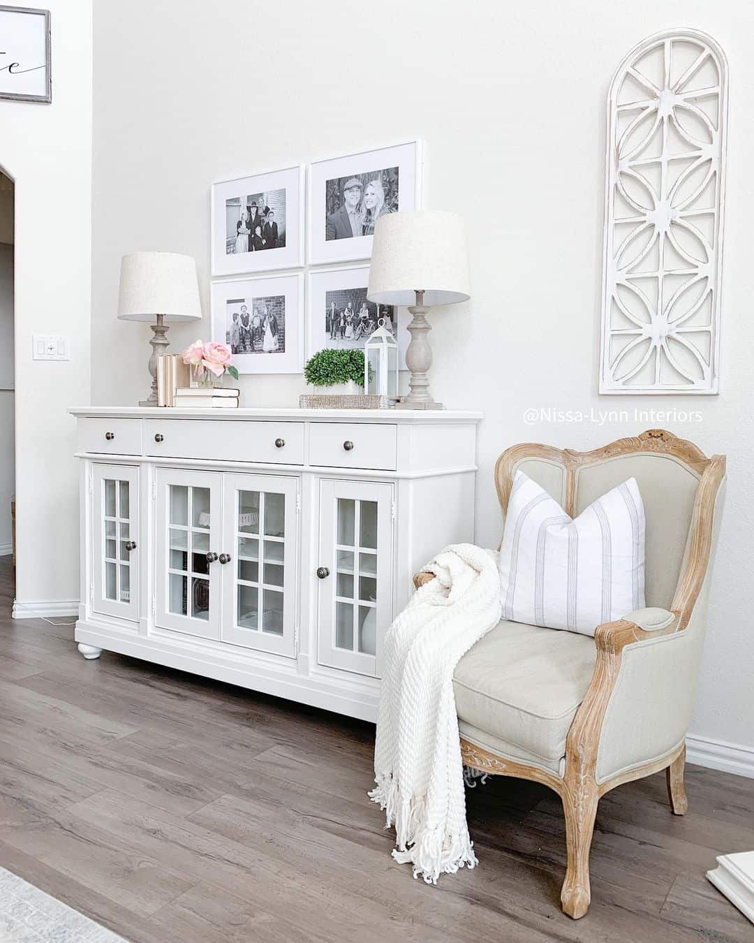 White Sideboard With Glass Panels - Soul & Lane