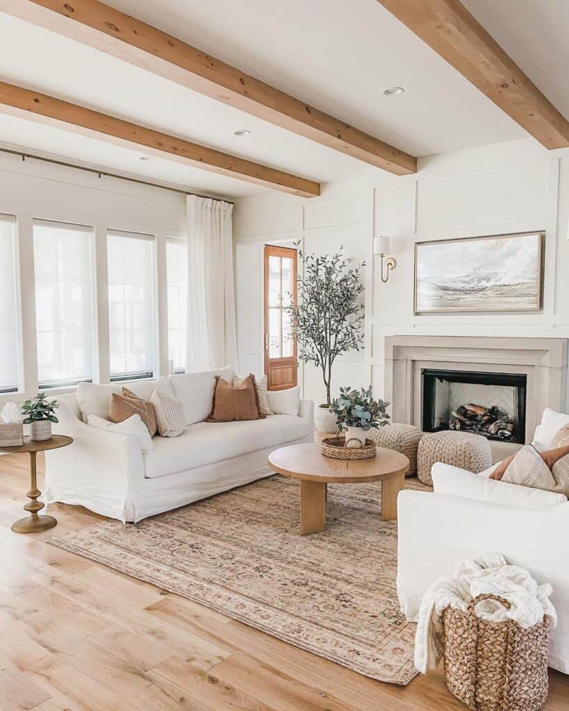 Neutral Minimalist Modern Farmhouse Living Room - Soul & Lane