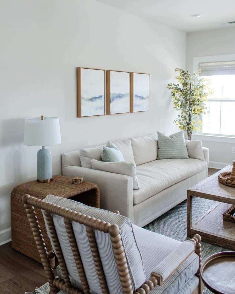 White Coastal Living Room Décor Ideas - Soul & Lane