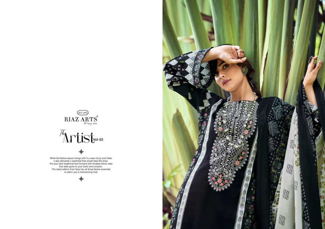 Riaz Arts The Artist Vol 3 By Mumtaz Arts Lawn Salwar Suit Catalog 8 Pcs - Suratfabric.com
