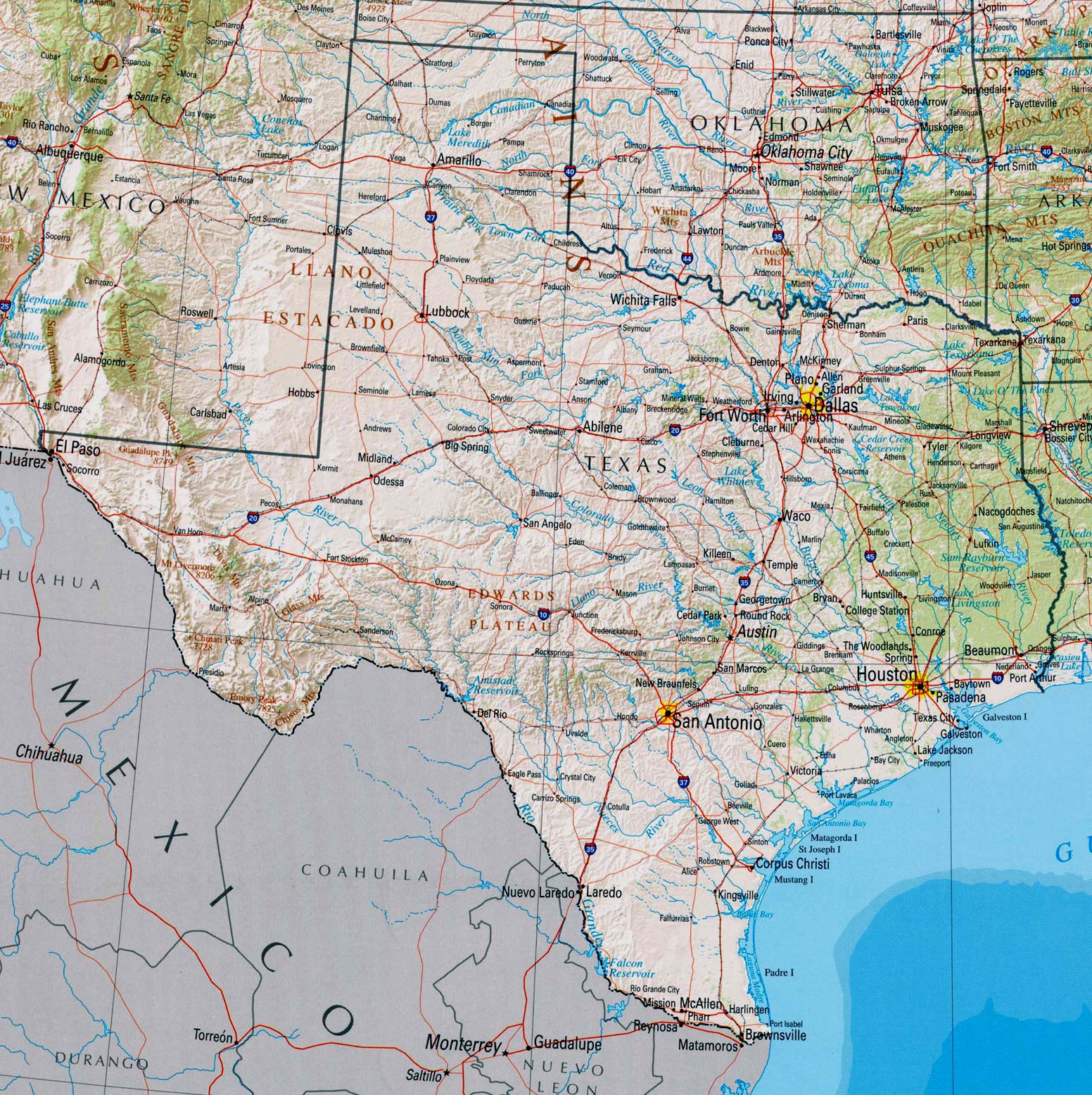 Maps Of Texas - Texan Flags, Maps, Economy, Geography, Climate, Natural Resources, Current ...