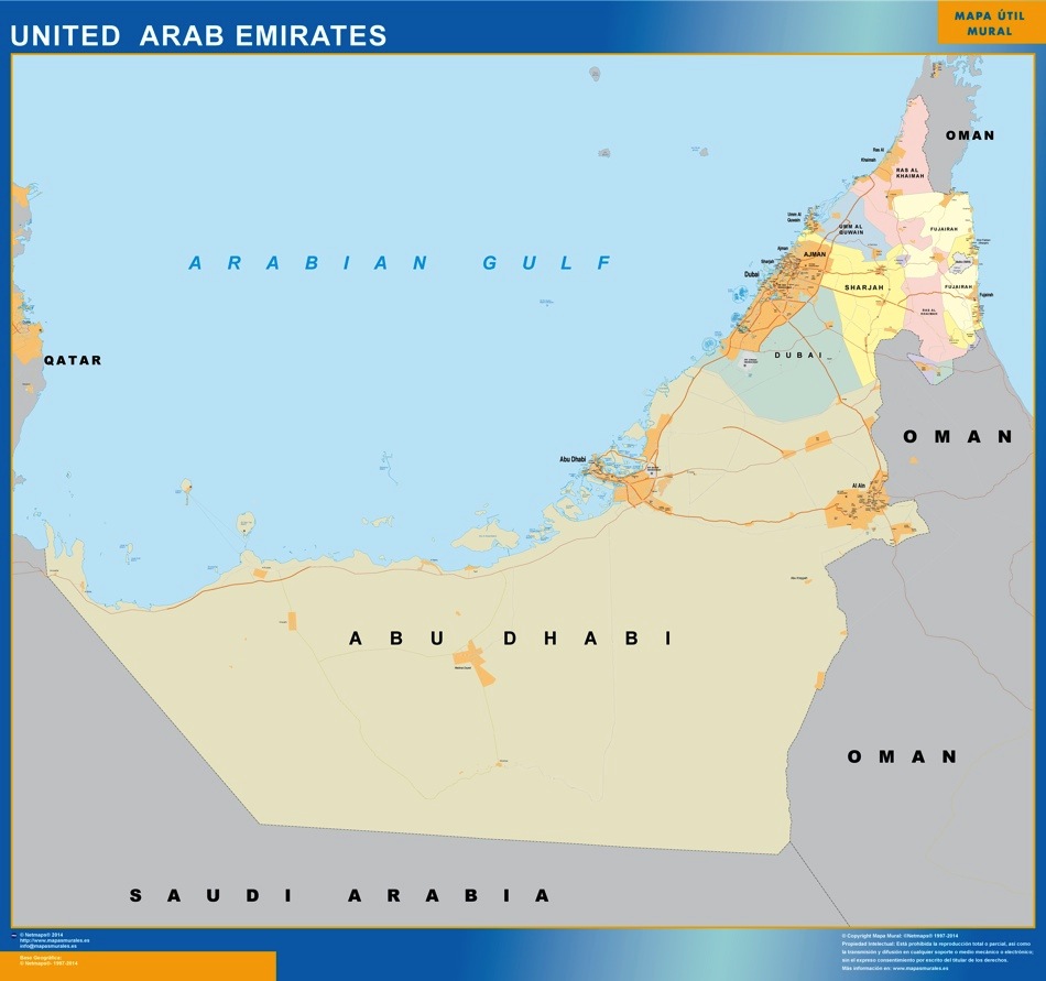 United Arab Emirates Map| Wall Maps Of He World