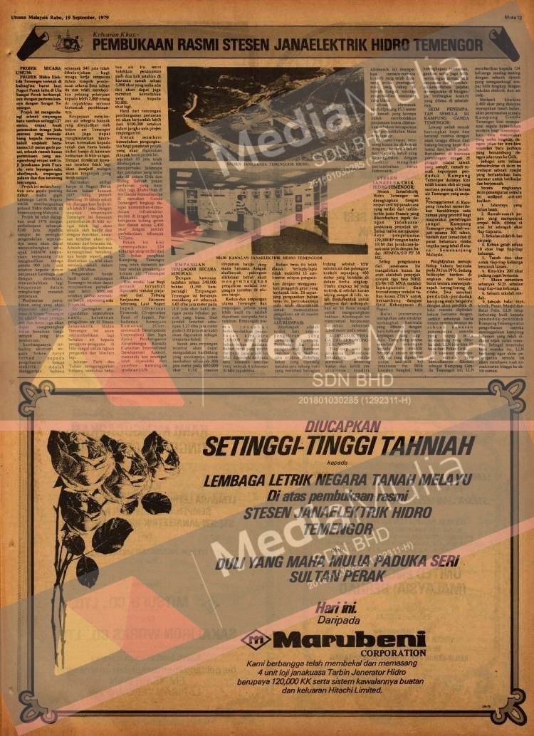 Pembukaan Rasmi Stesen Janakuasa Temenggor - Utusan Malaysia