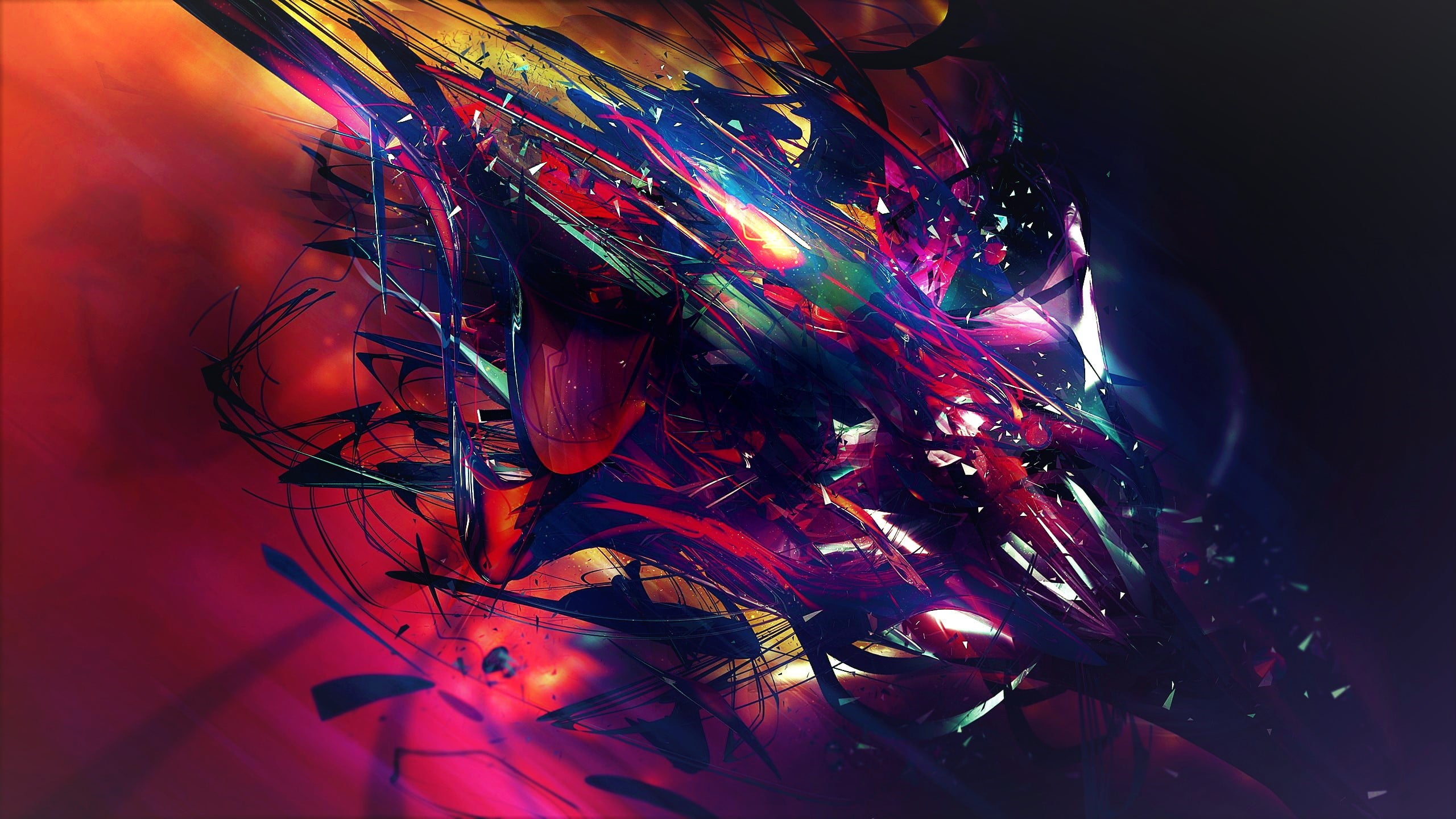 Purple, yellow, and orange abstract painting, abstract, 3D, colorful, digital art HD wallpaper ...