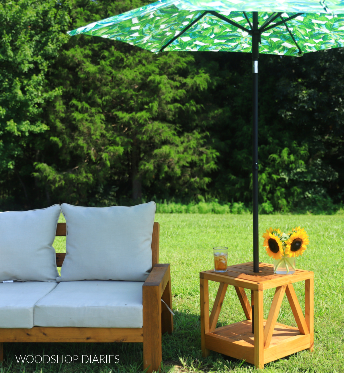 DIY Umbrella Stand Side Table | Made From Scraps!